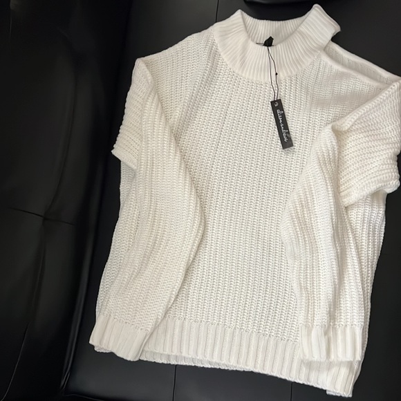 ALISON ANDREWS
CUT-OUT MOCK NECK PULLOVER SWEATER. Size L. NWT. Color: Ivory. - Picture 7 of 7
